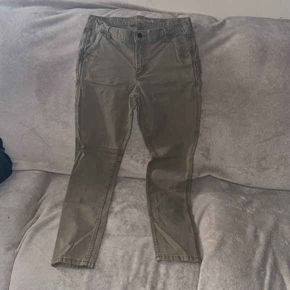 Carhartt tan slim fit carpenter pants size 8 regular 💕 - Picture 1 of 6